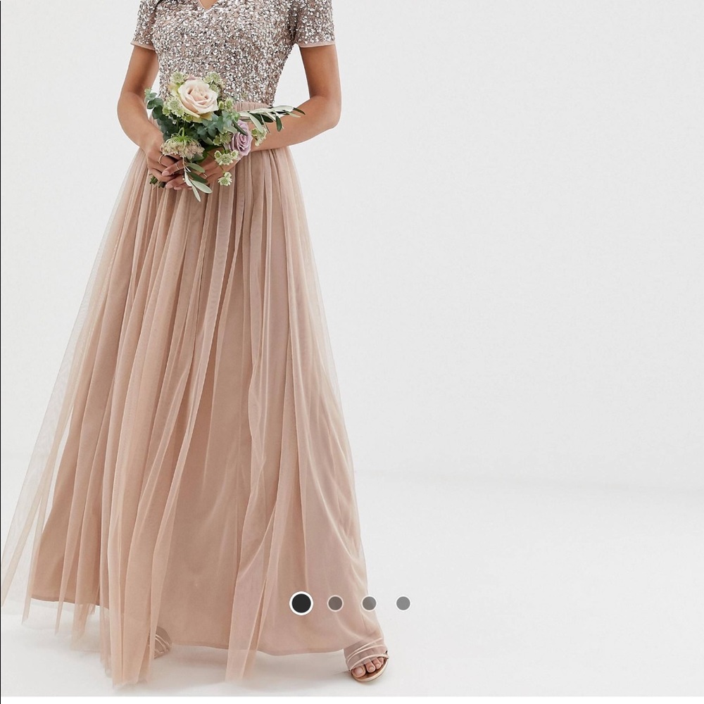 maya taupe bridesmaid dress Taupe Bridesmaid Dress Chiffon Size 2XS
